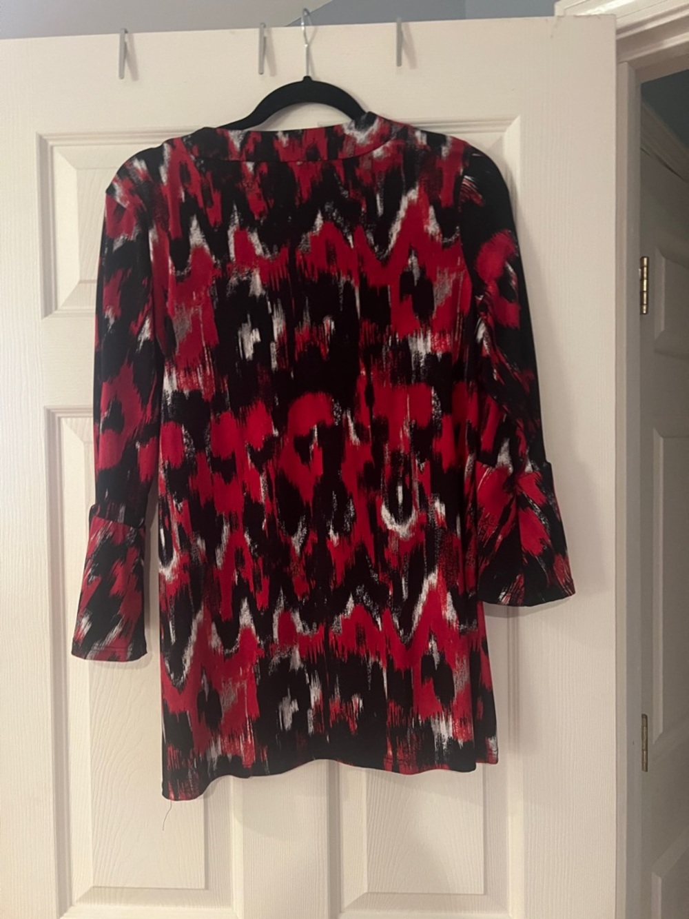 INC International Concepts Red, Black & White Abstract Print Tunic